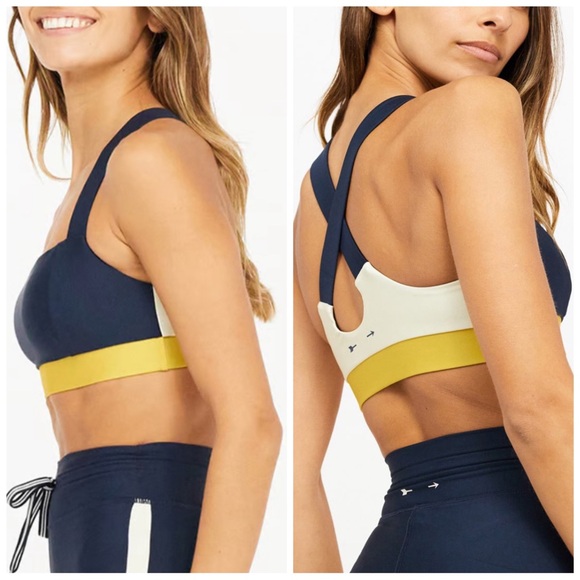 •THE UPSIDE• Aika Maria Cross Back Straps Sports Bra Blue Colorblock Size 6 - Picture 9 of 9